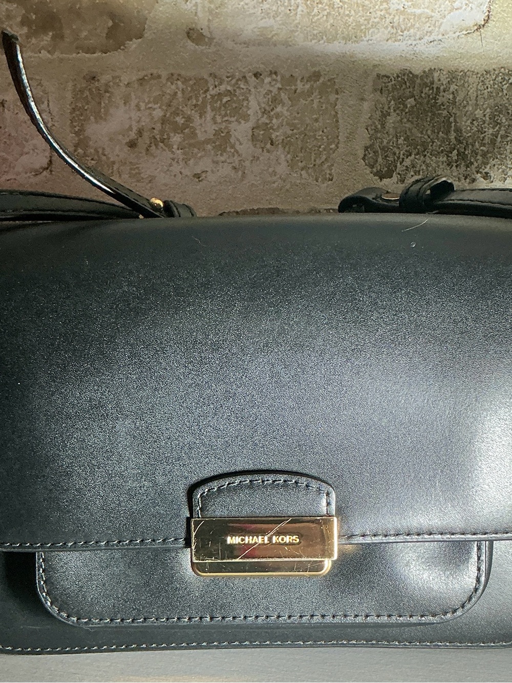 Michael Kors Sloan Editor Black Leather Medium